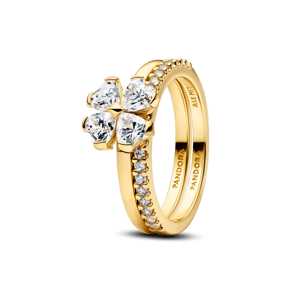 Sparkling Lucky Clover Splittable Ring