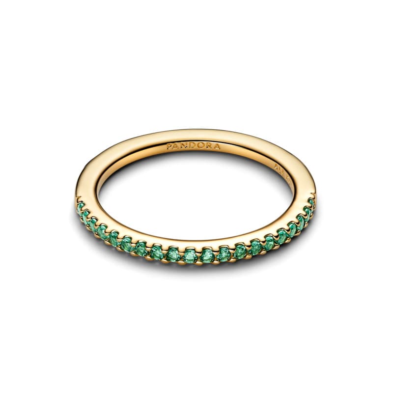 Sparkling Green Half-Eternity Band Ring