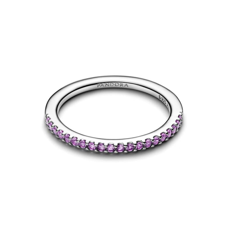 Sparkling Purple Half-Eternity Band Ring
