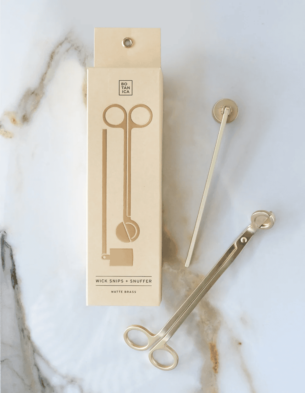 Botanica Wick Snips + Snuffer Gift Set in Matte Brass