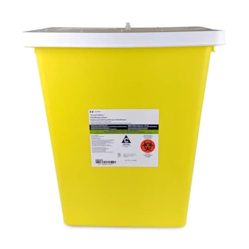8985 – 8 GAL Yellow Sharps Container – W/Rotor-Split Lid
